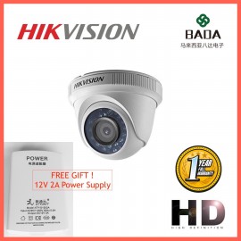 [READY STOCK][ FREE GIFT ! ] Hikvision DS-2CE56C0T-IRPF indoor CCTV 1MP CMOS 720p Turbo HD Analog Fixed Lens IR Dome Camera TVI Camera ,Free 12V2A Power Supply